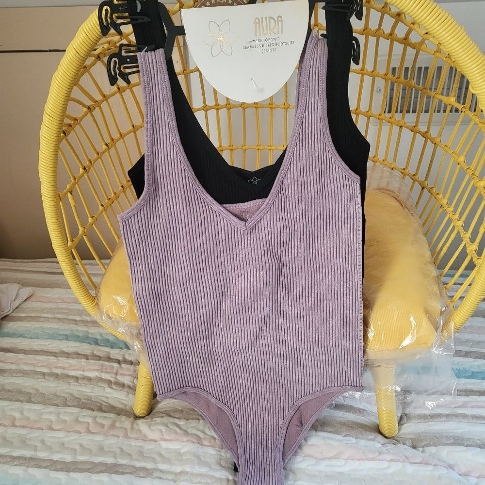 Aura Seamless Ribbed Bodysuit 2 Pack